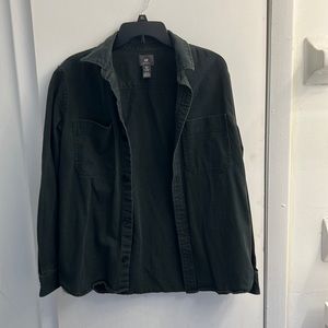 H&M Dark Green Flannel Size S